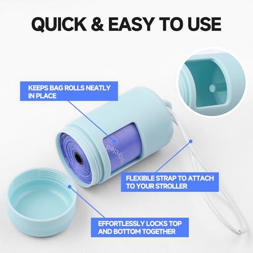 Image of Diaper Bag Dispenser Compatible with Ubbi On The Go Bags, Diaper Trash Bag Dispenser with Strap, Waste Bag Holder for Poop or Dirty Clothes, Disposable Diaper Bag Accessory for Travel, Unscented