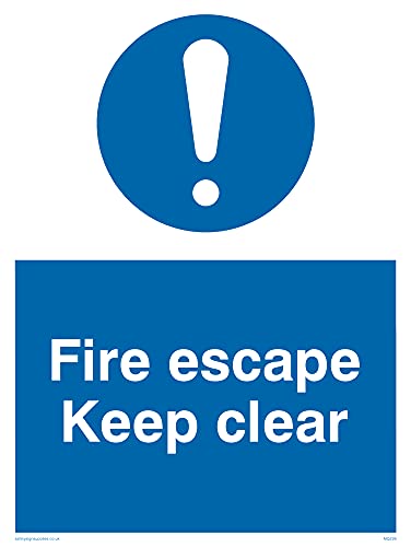 Pack of five - Fire Escape Keep Clear Sign - 150x200mm - A5P, 150 x 200 mm