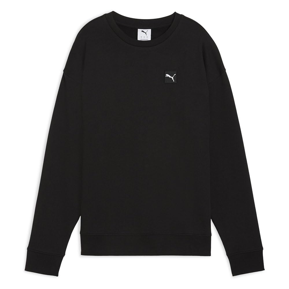 PUMA Mädchen Elevated Comfort Crew Fl Sweatshirt, Puma Schwarz, 158 EU