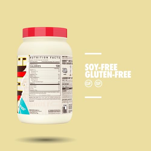 Image of GHOST Whey Protein Powder, Cereal Milk - 2LB, 25G of Protein - Whey Protein Blend - Post Workout Fitness & Nutrition Shakes, Smoothies, Baking & Cooking - Soy & Gluten-Free