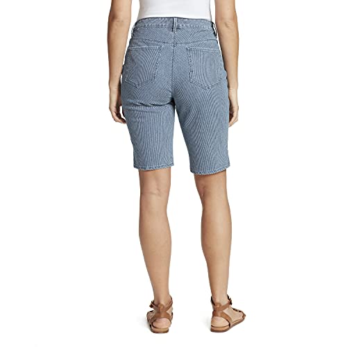 Gloria Vanderbilt Women's Size Mid Rise Feminine Cut Bermuda Short, Los Feliz Ticking Stripe, 24 Plus Regular #TOP3