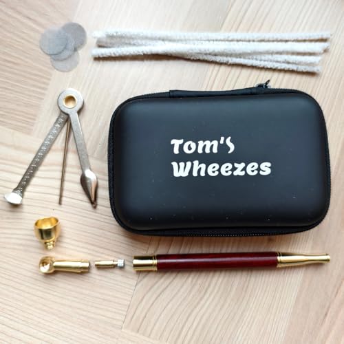 Wood-Tobacco-Pipe-With-Cleaner-Tamper-Tool-Black-Bag-6-inch-Smoking-Pipe-Accessories-Kit-Kiseru-Red