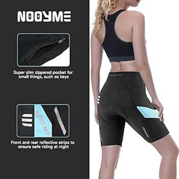 Short De Cyclisme Femme NOOYME - Noir, Taille L - Rembourré Et Stretch