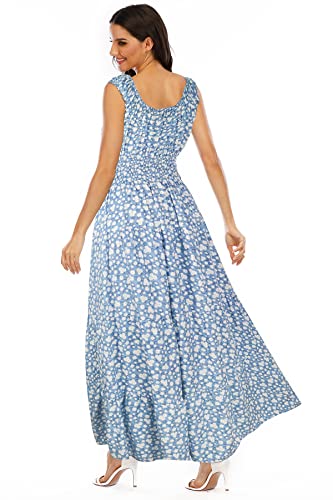 Image of OSTOO Women's 2026 Summer Boho Floral Print Tiered Casual Flowy Long Maxi Dress