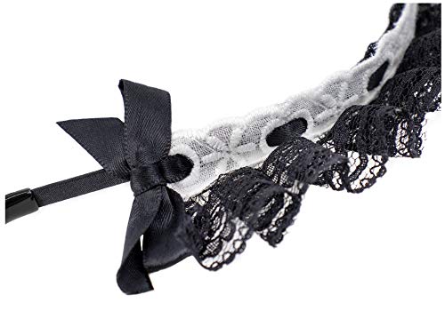 C-Zofek Women's French Maid Headband Ribbon Lace Kawaii Headwear Headpiece For Cosplay Costume #TOP5
