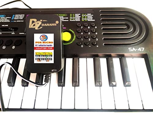 Image of FOXMICRO 9.5V Ac Adapter Charger Power Supply Compatible For Casio Synthesizer Keyboard -Sa-46, Sa-47, Sa-76, Sa-77, Sa-778 Ade95 Ade95100, Black