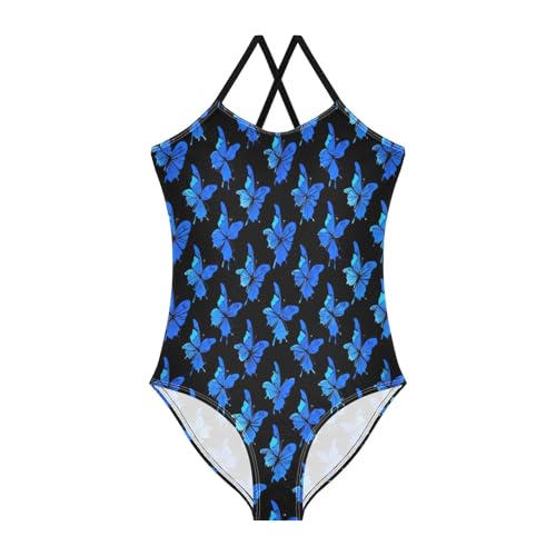 Print Butterfly Girls One-Piece Swimsuit Beach Bathing Suit