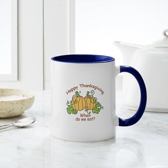 CafePress HAPPY THANKSGIVING Mugs 11 oz (325 ml) Ceramic Coffee Mug