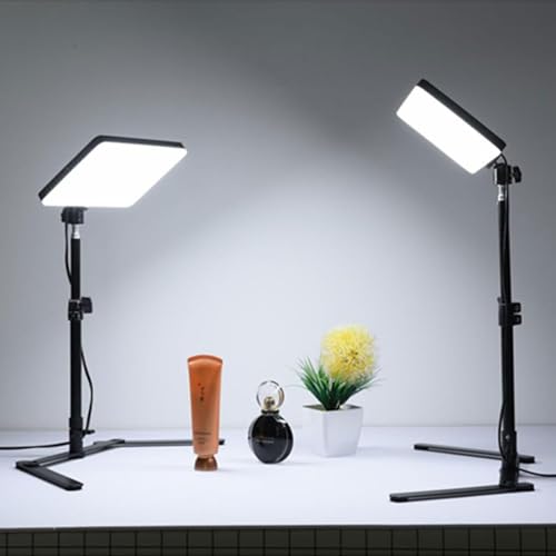 Image of GiftMax 11 inch LED Video Soft Light Panel, for Studio Photography | Video Recording | Conference | YouTube,2700K-5700K CRI95+ | with Remote Control (Camera Light with 7Ft Stand)