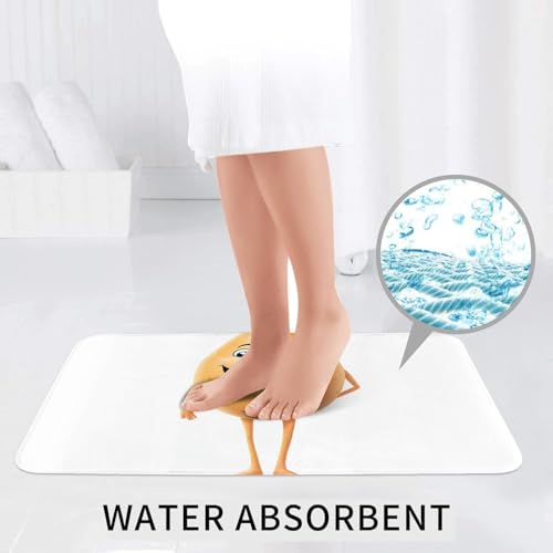WHJSHOP 3-teiliges Badezimmerteppich-Set, 61 x 40,6 cm, lächelnder Süßkartoffel-Druck, rutschfeste Fußmatten mit Konturen, ovalen und rechteckigen Formen für Zuhause, Küche und WC