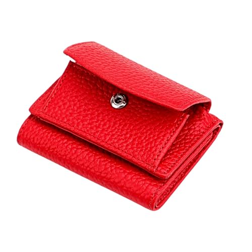Small Wallet for Women Genuine Leather Mini Wallet RFID Blocking Card Holder Ladies Purse Red small for women4