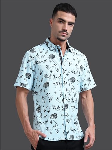Image of STELLERS Printed Men's Half Sleeve Shirt's |Feather Touch Feel |Regular Fit| Odour Resistant| Anti-Static| Wrinkle Free | Quick Dry | Stretchable | Lightweight | Sweat-Proof