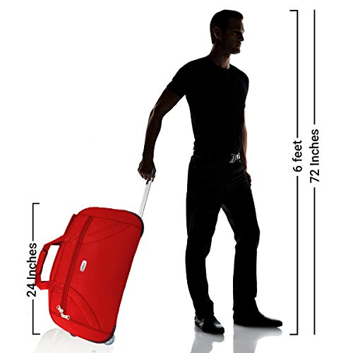 Image of Timus Club Mumbai 65 CM Red 2 Wheel Duffle Trolley Travel Bag for Women and Men