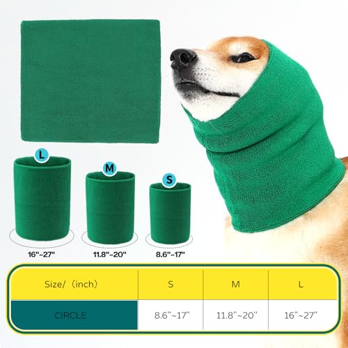 Image of Dog Calming Hoodie Quiet Head Cover Sleeves Double Layer Thickened Dog Ear Muffs Noise Protection,Dog Hematoma Ear Wrap, Dog Headband for Anxiety Relief for Bath, Thunderstorms