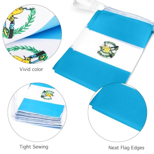 Image of Guatemala Flags Guatemalan String Flag Banners for Patriotic Events Independence Day Sports Bars Inside Outside Decorations 33 Feet 30 Flags