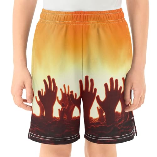 Terror Hand Boys Thick Summer Clothes Boys Elastic Waist Shorts with Pockets XS2