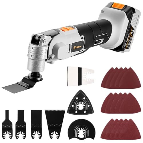 20V Cordless Oscillating Tool, Brushless Variable Speed Oscillating Multi-Tool with 3° Oscillation Angle, 25 Accessories, Ideal for Cutting, Sanding, Grinding, Scraping & More, Battery Included