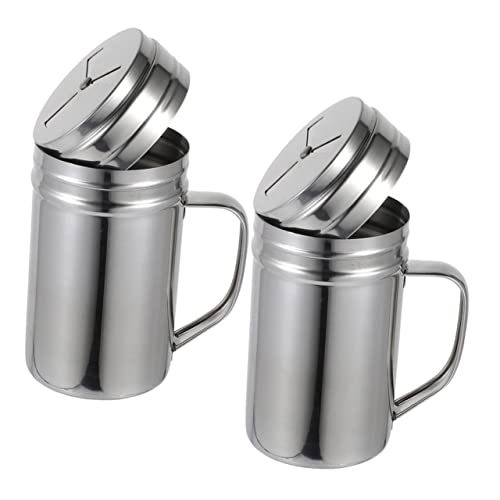 OFFSCH 2Pcs Stainless Steel Condiment Jars Multipurpose Dispensers for Kitchen Restaurant and Dining Airtight Shaker with Pour