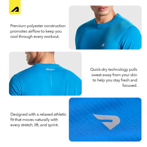 Image of Boldfit Tshirt for Man Regular fit Gym t Shirts for Men Workout Active wear t Shirt for Man Running Mens t-Shirts Running Tshirt for Men Workout Gym wear Mens, Polyester