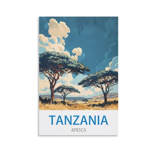 Poster voyage Tanzanie vintage pour une déco murale évasion unique