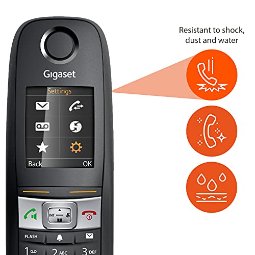Gigaset E630A Duo – Durable Landline Phone With Answering Machine, 1 Additional Handset Included, Water Splash And Dust-Resistant, Cordless Phone For Craftsmen And Mechanics (Black, Pack Of 2) #TOP1