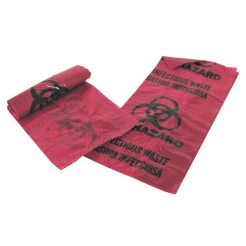 Infectious Waste Bags, 1.25 mil, 200 Bags per Box, Red, 2 Sizes Volume: 1 Gal.