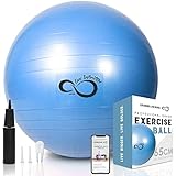 Live Infinitely Exercise Ball (55cm-95cm) Extra Thick Professional Grade Balance & Stability Ball- Anti Burst Tested Supports 2200lbs- Includes Hand Pump & Workout Guide Access