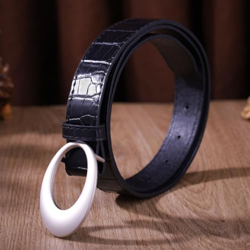 Western Leather Belt for Women Silver Buckle Wasit Belt for Pants Jeans Dresses Cowgirls Cowboys Belt3