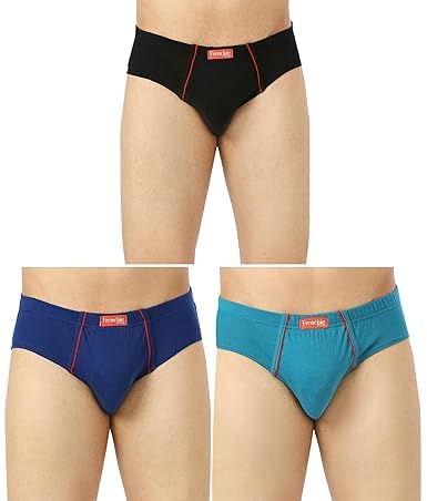 Image of Frenchie VIP Plus Colour 100% Cotton Brief with Inner Elastic Waistband Briefs Combo for Mens Assorted