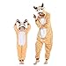 DEBAIJIA Kinder-Pyjama aus Flanell / Jumpsuit für Jungen und Mädchen, Warme Nachtwäsche, 3 bis 11 Jahre Gr. 105(Hauteur recommandée: 110-120cm), Hirsch Khaki., FBADWSY-ET-DEER-YL03