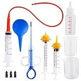 TRKRVAK Welpen Kätzchen Fütterungsset, mit Spritze, Nippelflaschen, Pillenspender, für Welpen, Kätzchen,