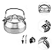 WeiLaiKeQi Stainless Steel Kettle, Camping Kettle Teapot, Compact Outdoor Large Capacity Mini Portable Kettle, Silver