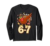 Funny 67 Thanksgiving Turkey Dabbing Six Seven Meme Boys Long Sleeve T-Shirt