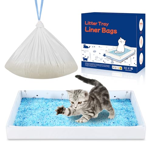 12 Pack Litter Box Liners Compatible with Safe Pets Scoopfree Cat Litter Box Tray Refill, Large Cat Waste Poop Bags with Tear-resistant Cardboard and Drawstring -37