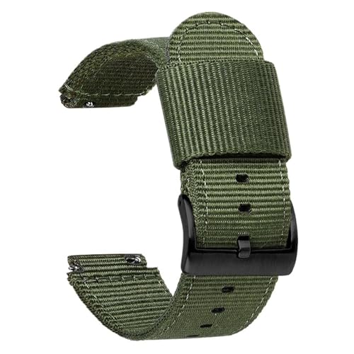 [KAKDLKEYZ] Quick Release Nylon Canvas Watch Strap 16mm18mm Man and Woman Unisex for Smart Watches Quartz(Green 2,18mm)
