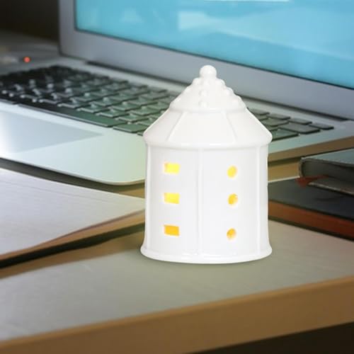 Casas Iluminadas,Casas Decorativas Iluminadas, Luz LED para mesa de cerâmica, Ilumine a pequena casa