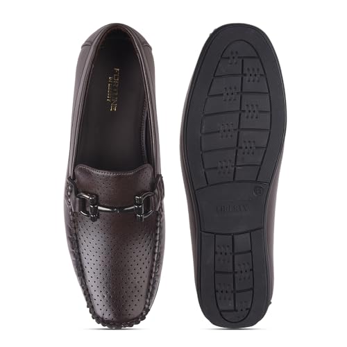 Image of Liberty Fortune HML-10E Loafer Shoes for Men - Brown, Black, Non-Lacing Casual Formal Slip-On Loafers Stylish Shoes Ideal for Office, Party, Wedding, Kurta - Comfortable Lightweight