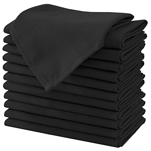 NOPEXTO Stoffservietten, Leinenservietten, Küche, Abendessen, Servietten (45,7 X 45,7 cm) ? Weich Und Bequem Langlebige Leinenservietten In Hotelqualität (Schwarz) Cover