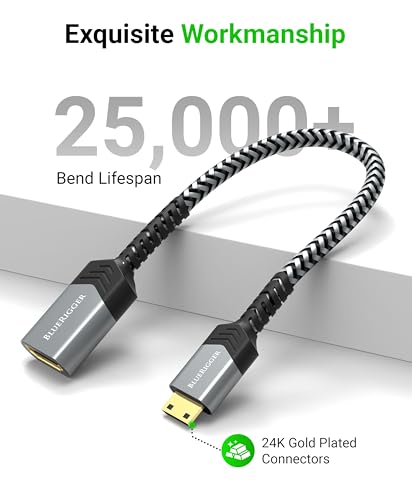 Adaptador Mini HDMI a HDMI BlueRigger 4K 60Hz HDR miniatura 6