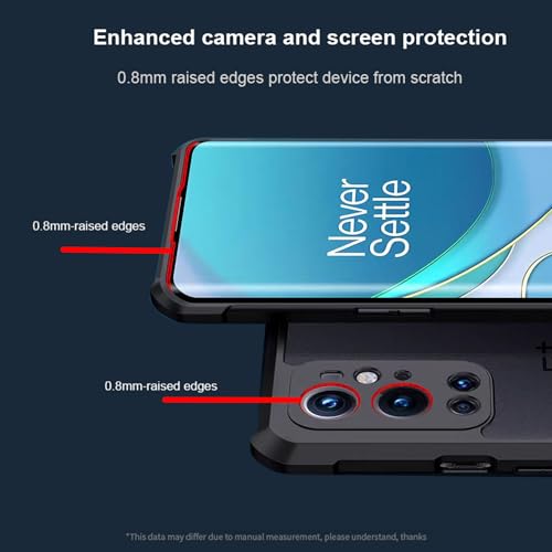 Image of for Oneplus 9 Pro Transparent Case [Compatible with Magsafe] Soft TPU Bumper + Acrylic Back Military Grade Airbags Shookproof Drop Protection,Magnetic Black