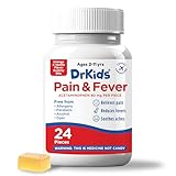 Dr. Kids Children’s Pain and Fever Gummy Bite - Chewable Acetaminophen for Kids Ages 2-11, Pre-Measured Soft Chews for Headache, Sore Throat, Cold and Flu, Orange Vanilla Flavor, 24 Count (Pack of 1)