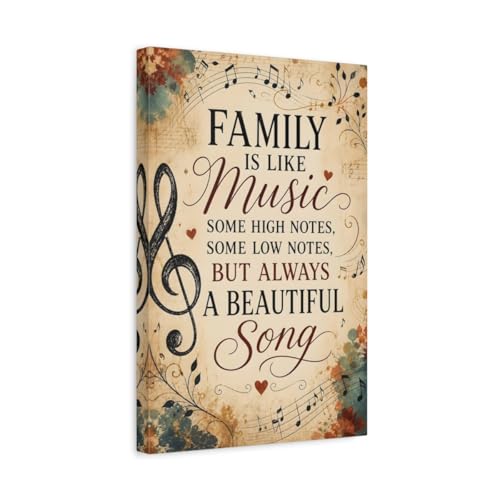 Tableau vintage musique famille pour console entrée et salon