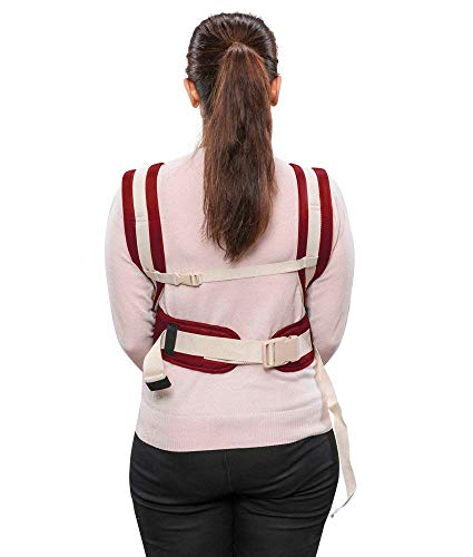 Image of 4-in-1 Adjustable Baby Carrier Cum Kangaroo Bag /Baby Carry Sling /Back /Front Carrier for Baby with Safety Belt and Buckle Straps (Maroon)
