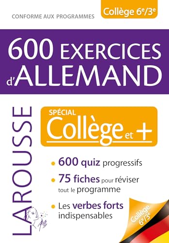 livre 600 exercices d'allemand, spécial collège