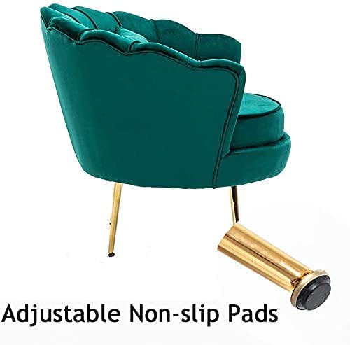 Image of Living Room Vintage Velvet Fabric Tub Armchairs with Metal Leg Armrests Lounge Comfortable Royal & Luxury (Dark Green, 2+1+1)