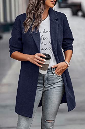 PRETTYGARDEN Women Plaid Shacket Jacket Trendy Fall Casual Button Wool Blend Tartan Trench Coat Winter Clothing with Pockets