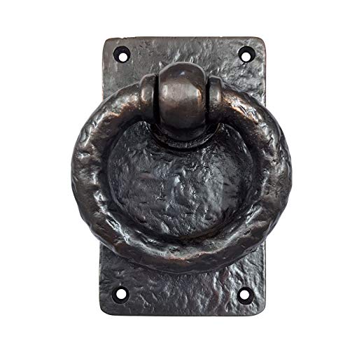 Adonai Hardware"Adonikam" Antique Heavy Duty Cast Iron Front Entry Sturdy Ring Medieval Door Knockers (1 Pack, Oil Rubbed Bronze) for Vintage Wooden Barn Shed Doors, Gates, Fences, Farmhouse