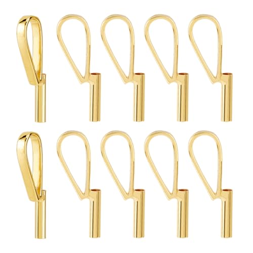 Image of SUPERFINDINGS 10Pcs Vertical Pin to Pendant Brooch Pendant Converters Golden Alloy Brooch Pin to Necklace Keychain Converters Tube Design with Bail Convert for Necklace Keychain Hair Rope