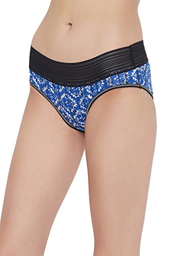 Image of Clovia Women's Cotton Mid Waist Printed Hipster Panty with Lace Waist