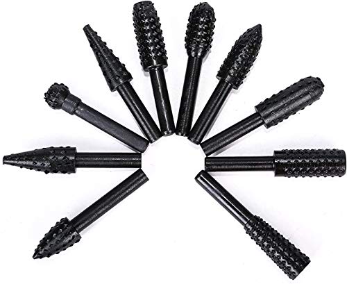 TOPTRY やすり ロータリー ヤスリ 木工用 回転ヤスリ ドリルビット 面取りカッタ 彫刻 研削 工具